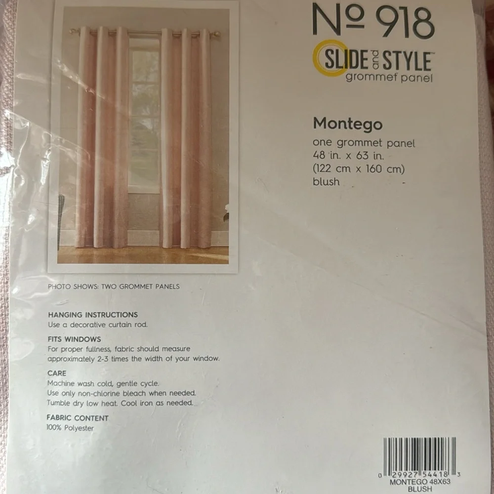 No 918 Curtains 63”. New. 2 Panels